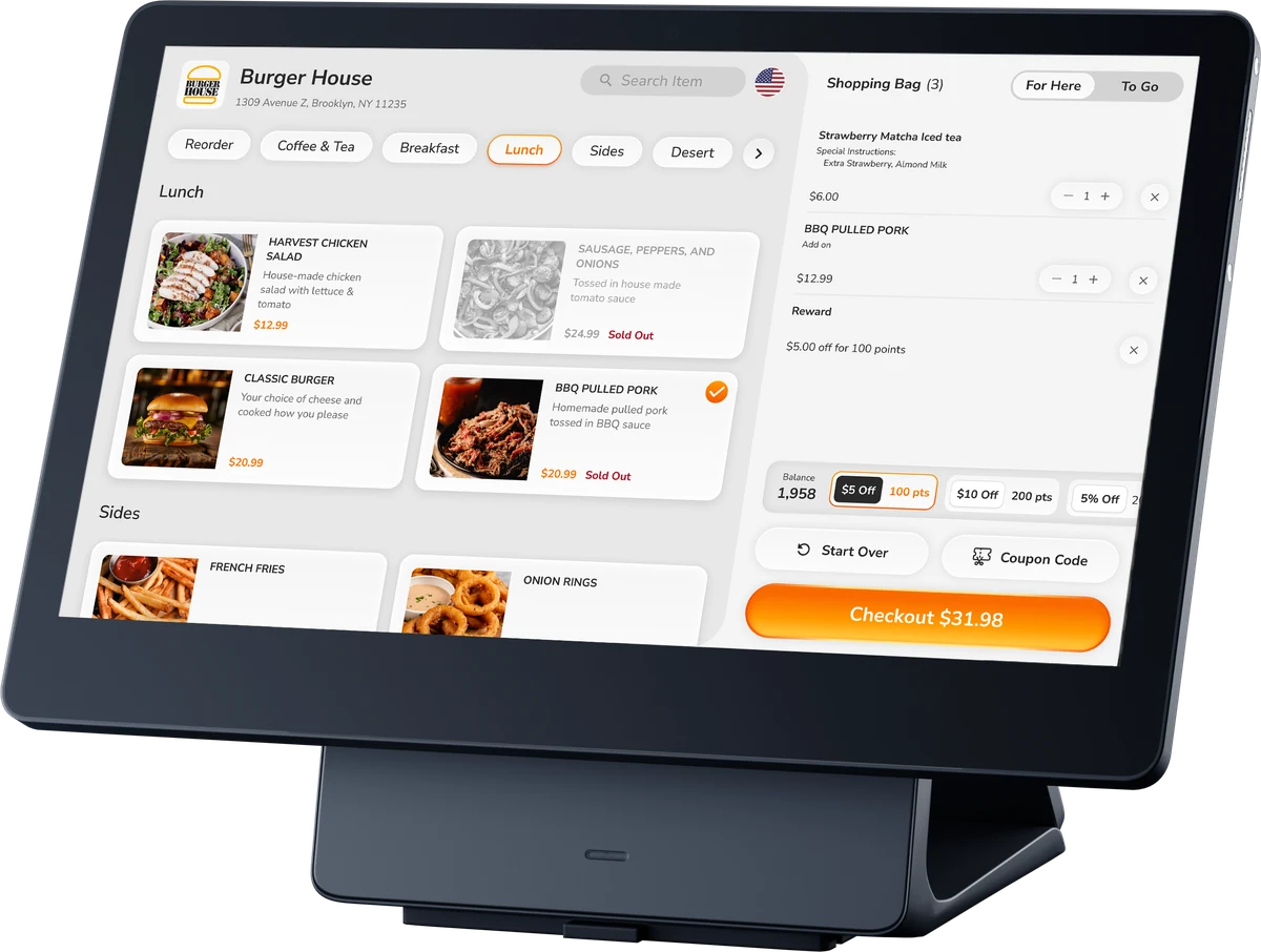 SkyTab Kiosk interface design